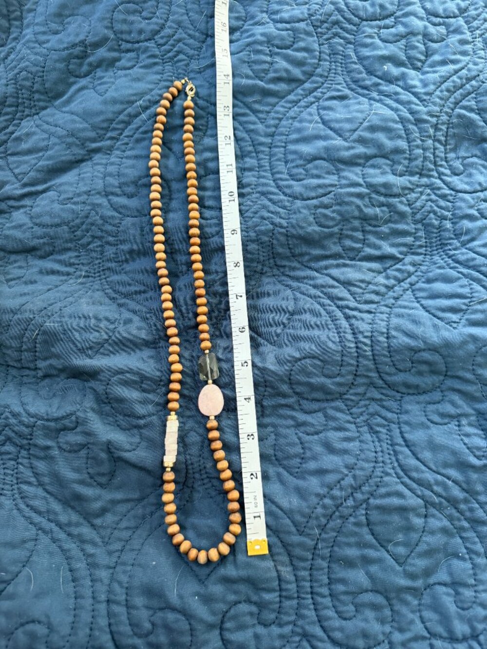 Beautiful Wood & Stone Bead Accent Necklace